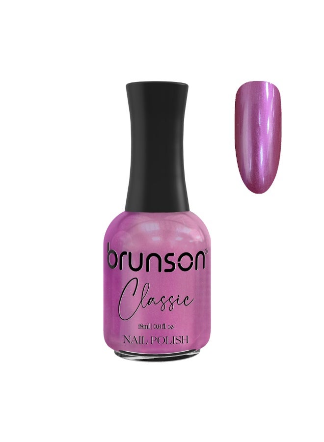 Brunson Classic Nail Polish 18ml Fast Dry Nail Lacquer Nail Harderner Normal Polish Glossy Gel Effect Quick Air Dry Long-Lasting Natural Nail Enamel Salon Quality Manicure Pedicure Regular Polish - Image 1
